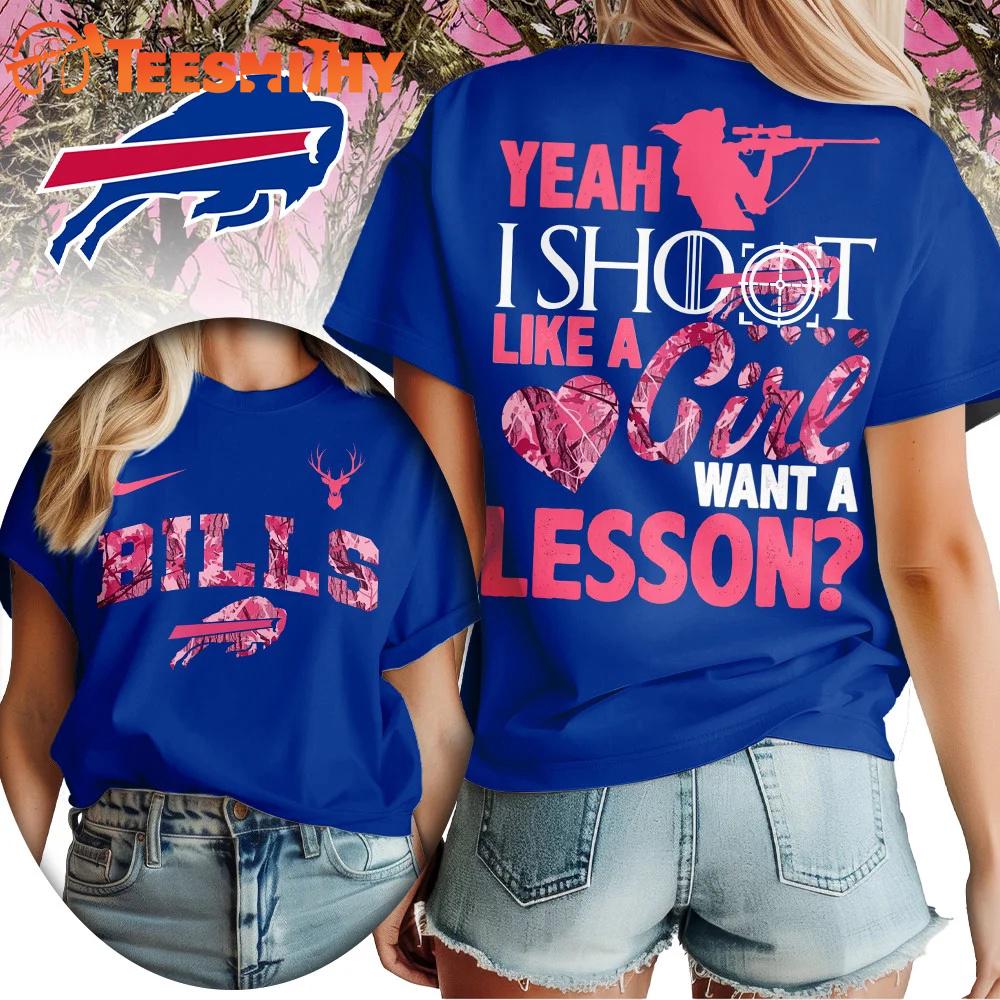Buffalo Bills 2026 NFL Shoot Like A Girl All Over Print Shirt