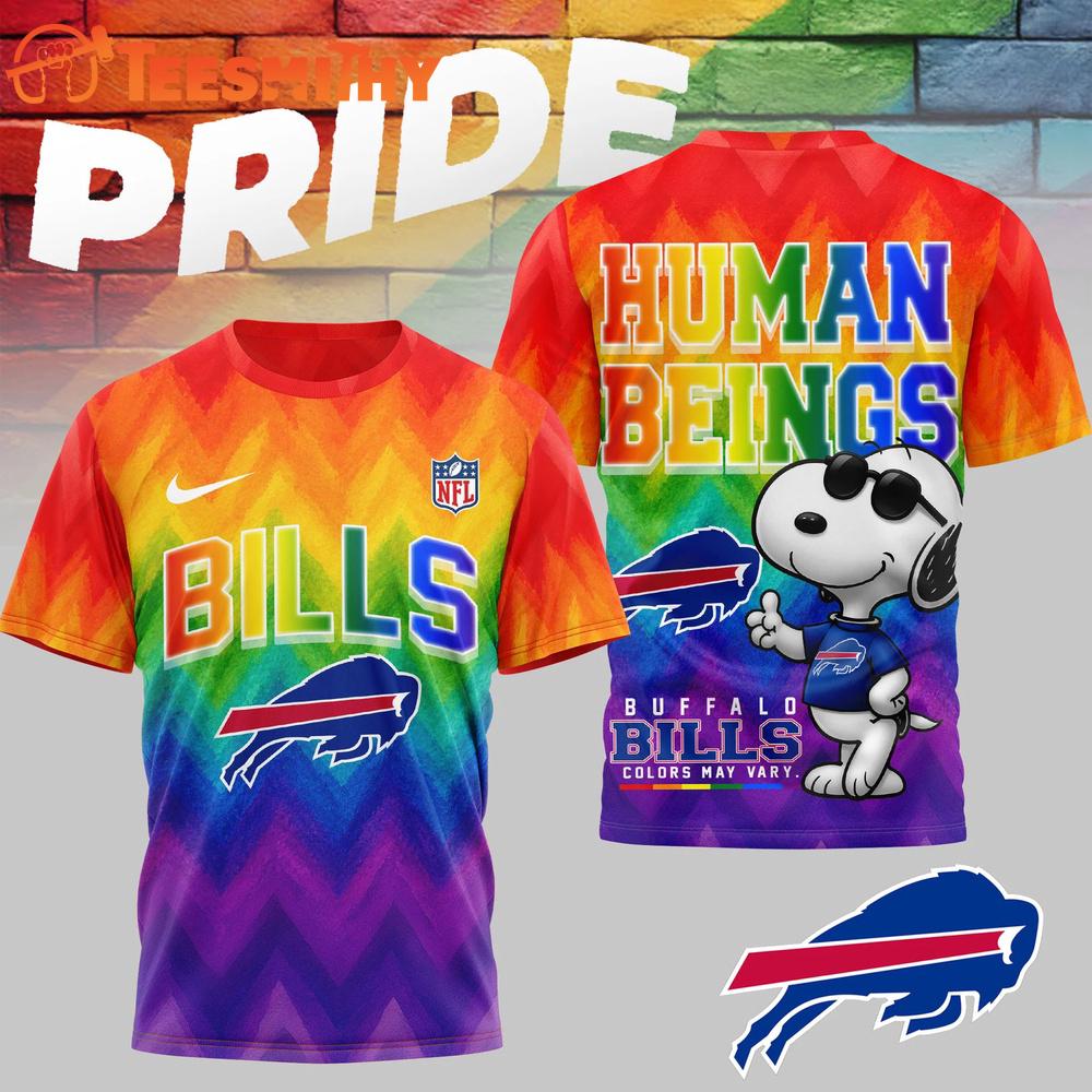 Buffalo Bills 2026 NFL Snoopy Rainbow Pride Limited 3D Shirt