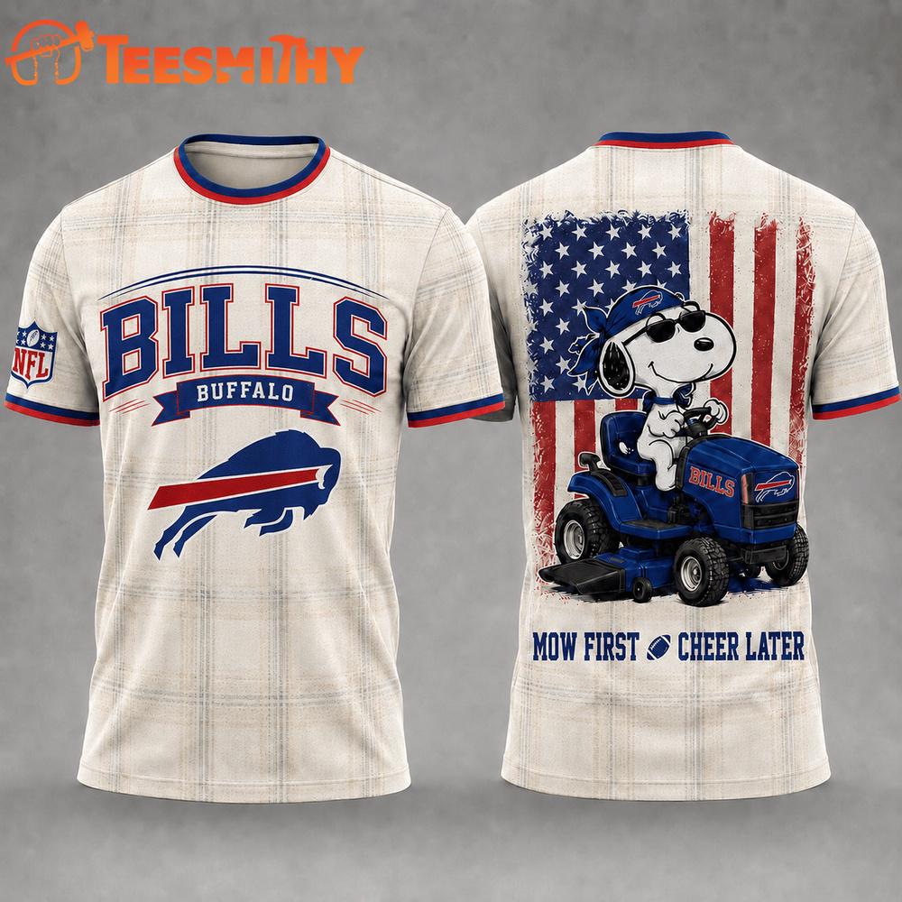 Buffalo Bills Funny Football Snoopy Gardening Lovers 3D T Shirt