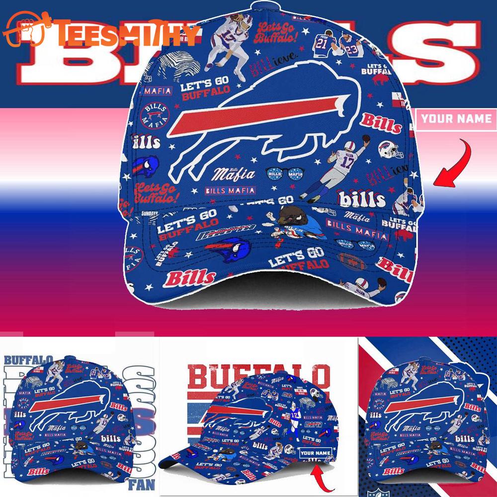 Buffalo Bills Let’s Go Buffalo Blue Design Custom Name Cap
