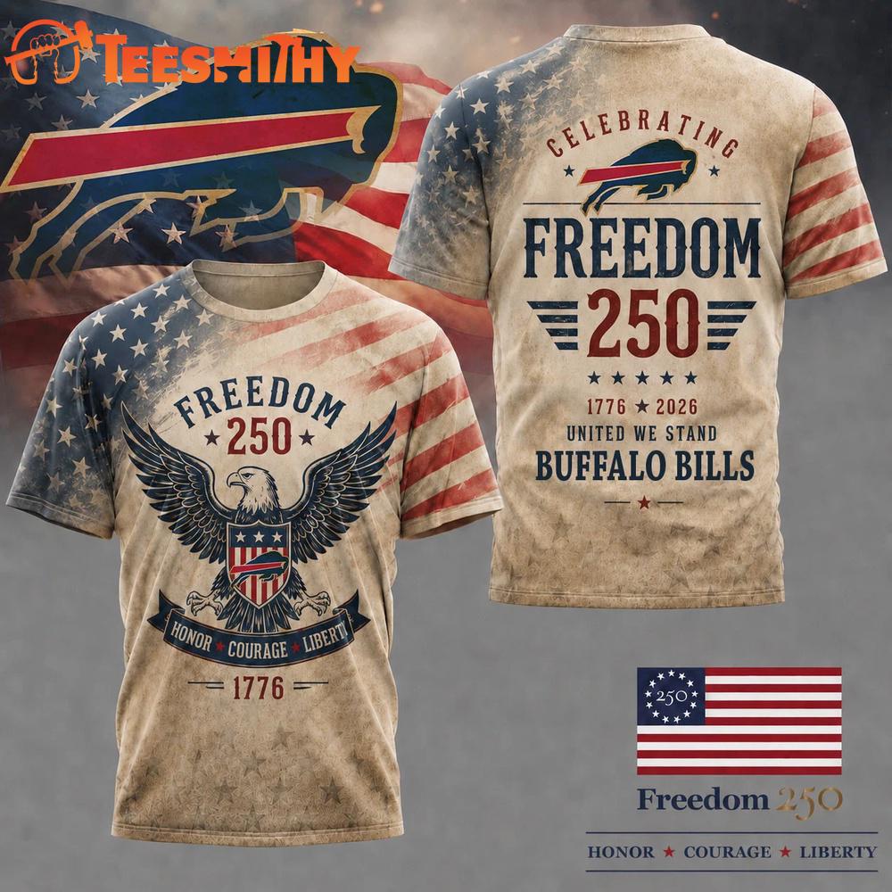 Buffalo Bills NFL Ameica Freedom 250 Patriotic Limited 3D Shirt