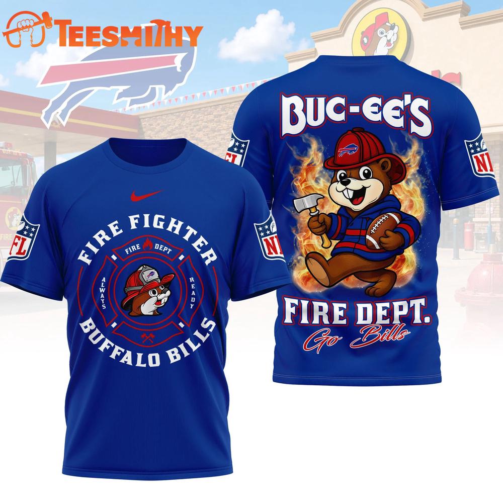 Buffalo Bills NFL Buc-ee's Firefighter Strong 3D Shirt