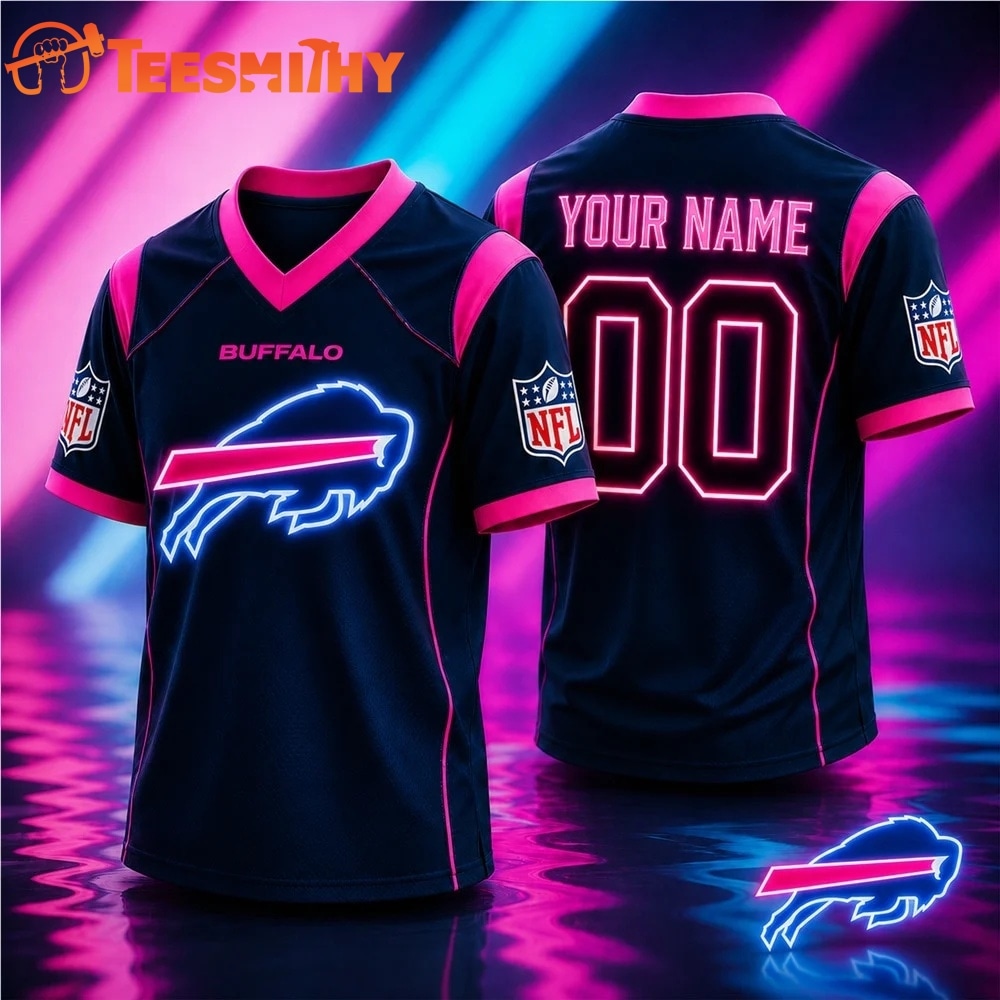 Buffalo Bills NFL Electric Glow Custom Football Jersey