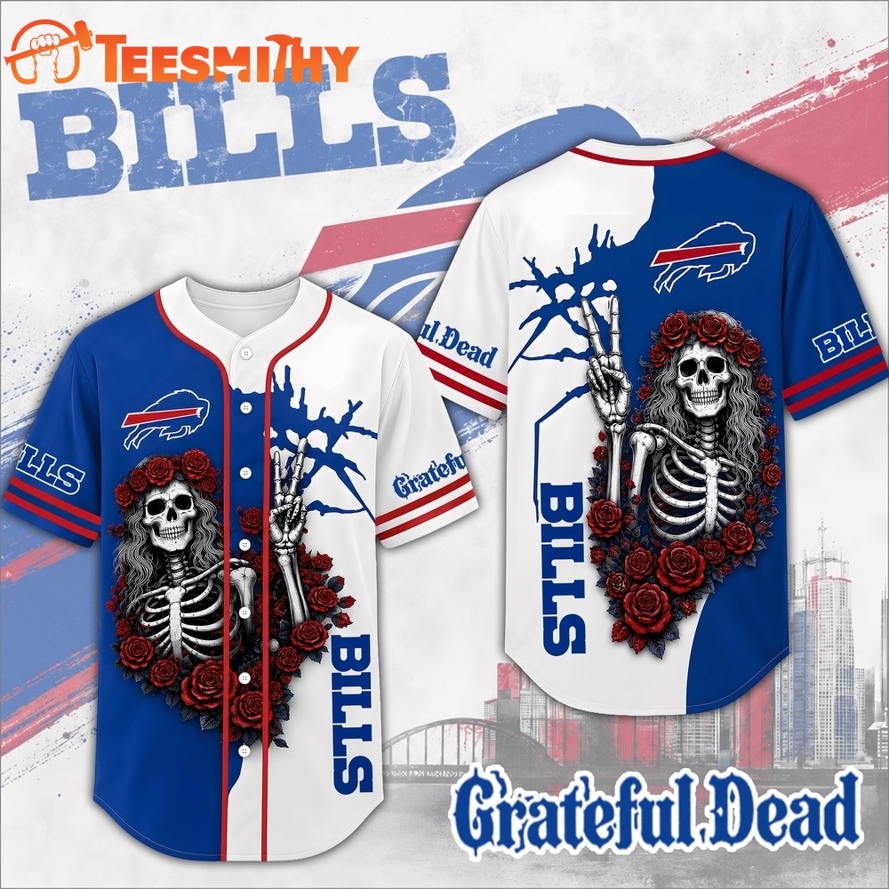 Buffalo Bills NFL Game Day Grateful Dead Baseball Jersey Shirt