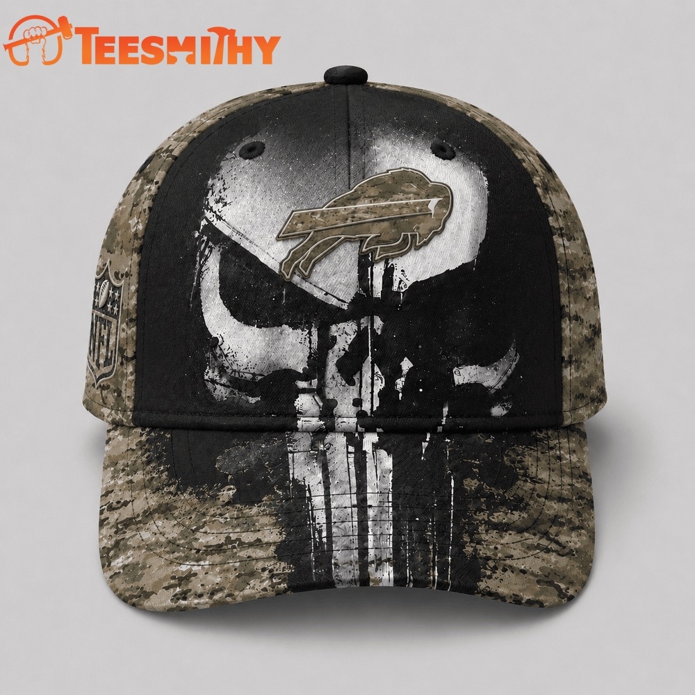 Buffalo Bills NFL Halloween Military Skull Camo Classic Cap
