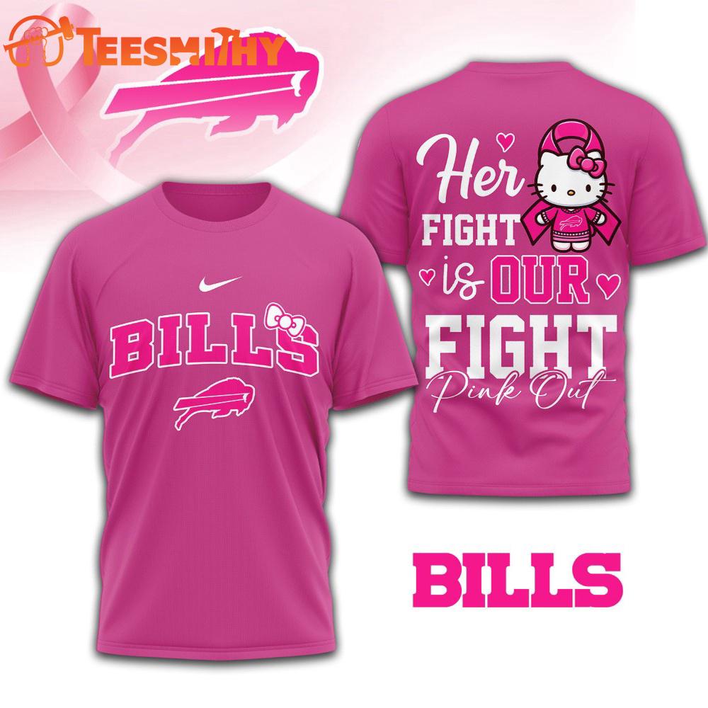 Buffalo Bills NFL Her Fight Is Our Fight x Hello Kitty 3D Shirt Buffalo Bills NFL Her Fight Is Our Fight x Hello Kitty 3D Shirt