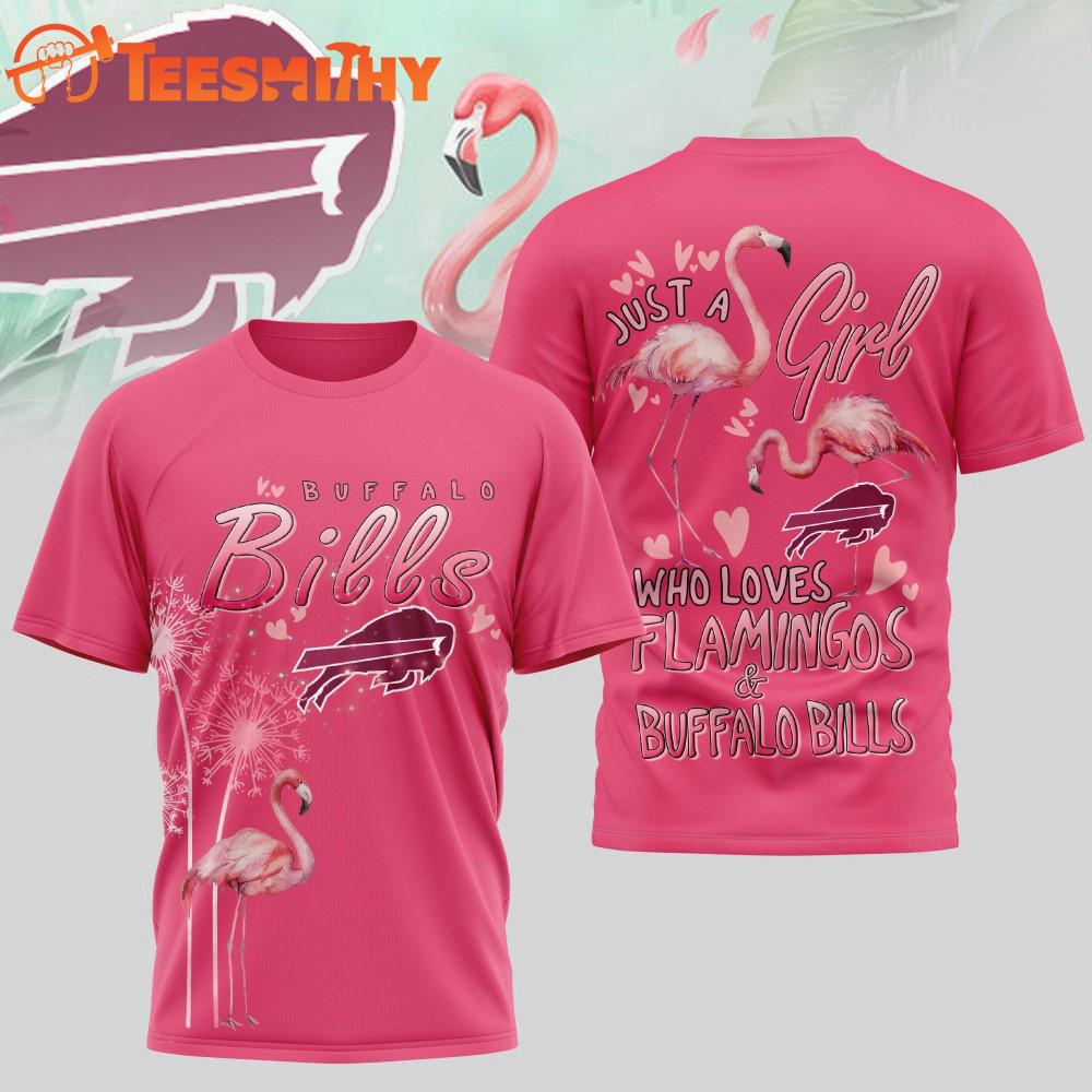Buffalo Bills NFL Just a Girl Who Loves Flamingo 3D Shirt