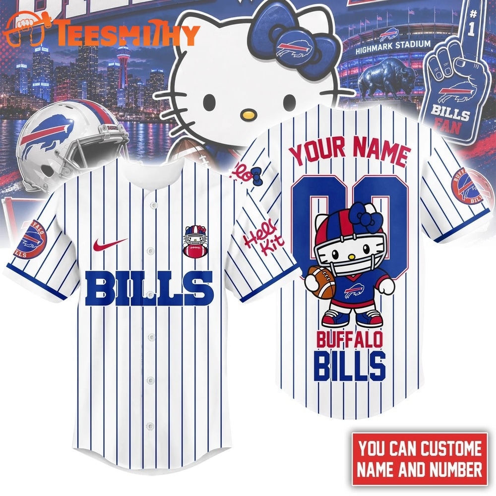 Buffalo Bills NFL Kitty Game Day Custom Baseball Jersey Shirt