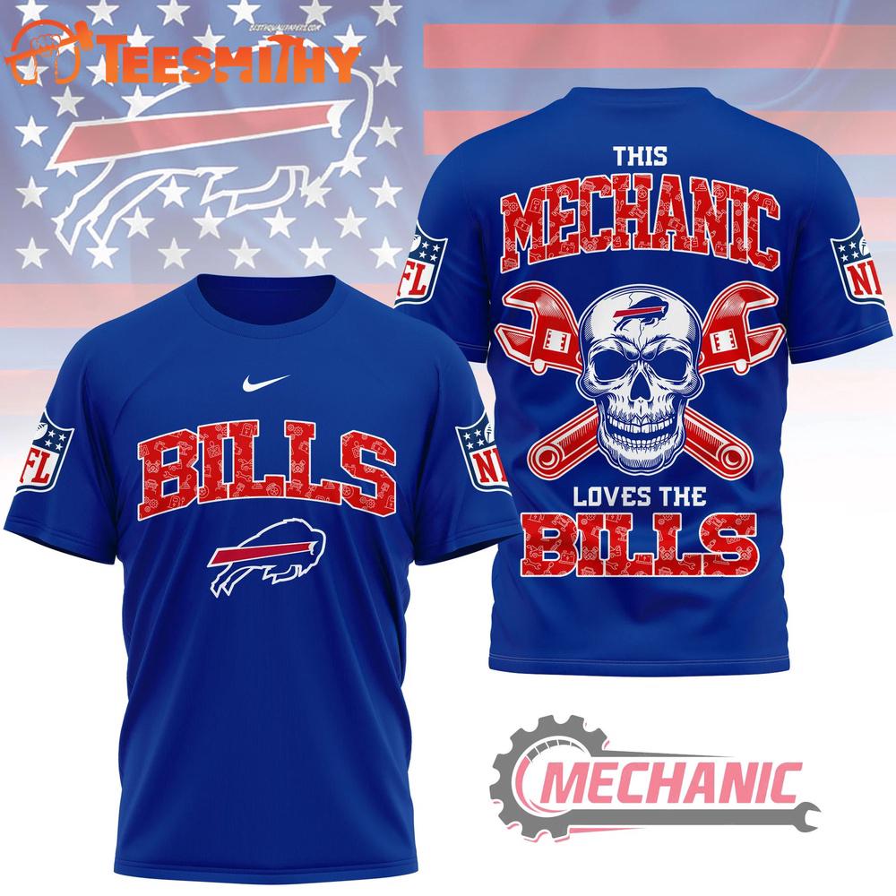 Buffalo Bills NFL Mechanic Loves Football New Design 3D Shirt
