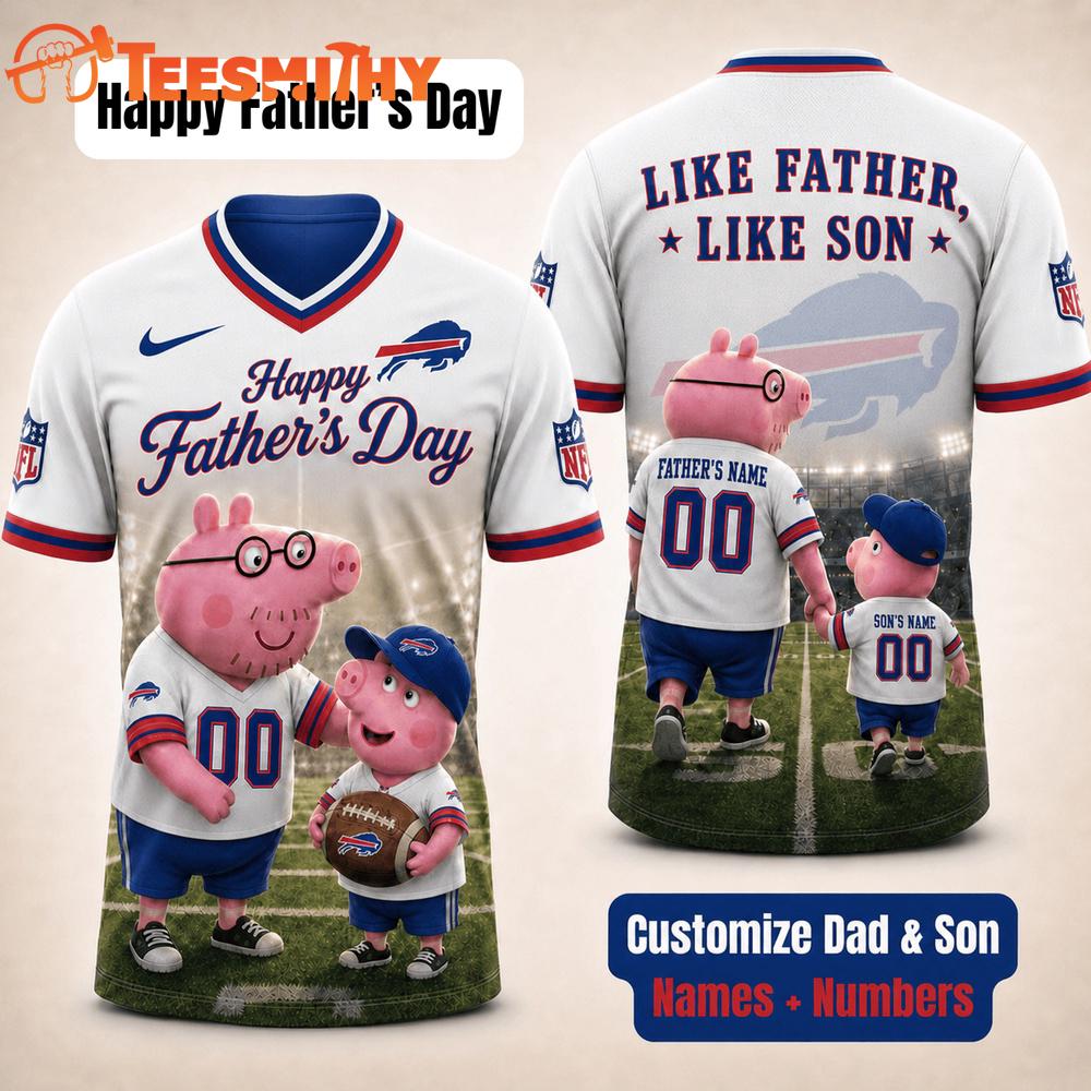 Buffalo Bills NFL Peppa Pig Father's Day Dad Football Jersey