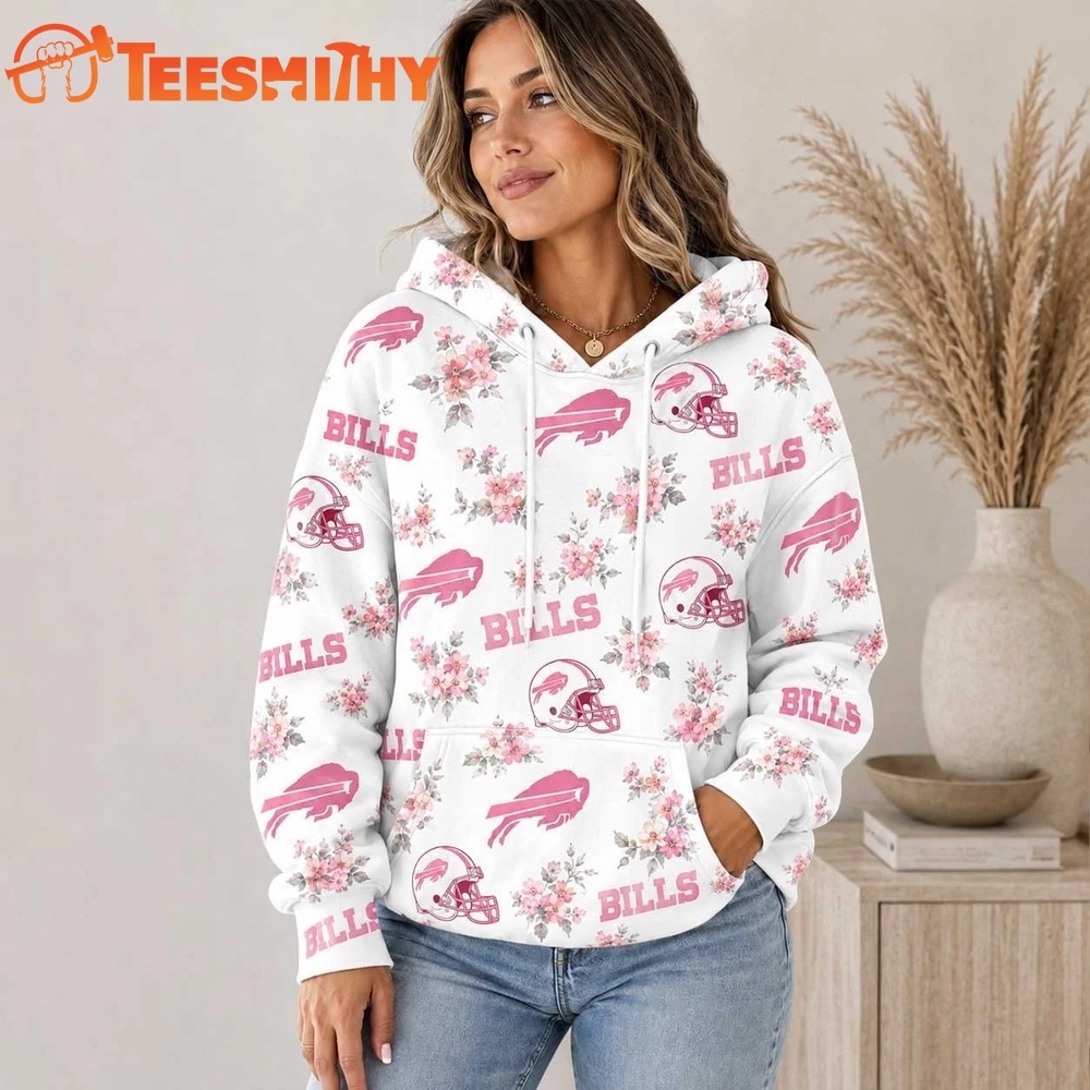 Buffalo Bills NFL Pink Floral Team Pride Hoodie Shirt