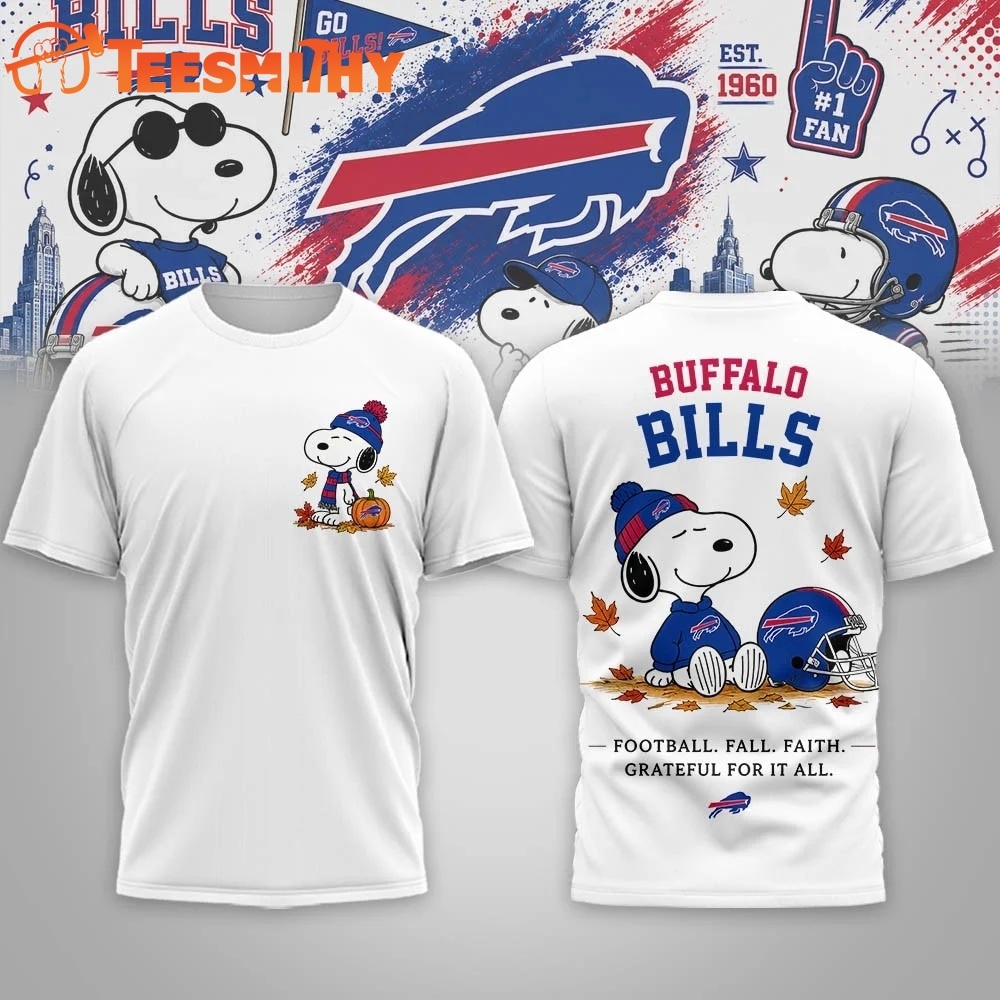 Buffalo Bills NFL Snoopy Fall Game Day Beagle 3D Shirt