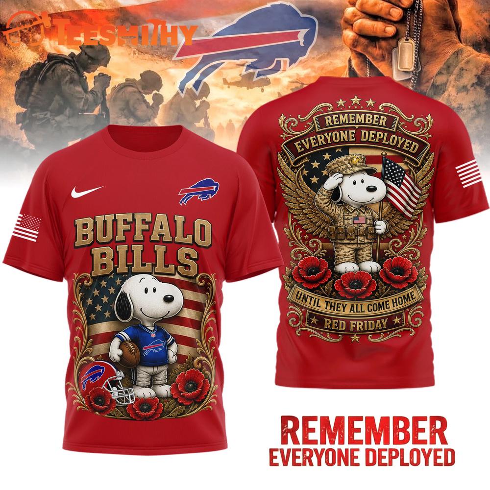 Buffalo Bills NFL Snoopy Remember Everyone Deployed 3D Shirt