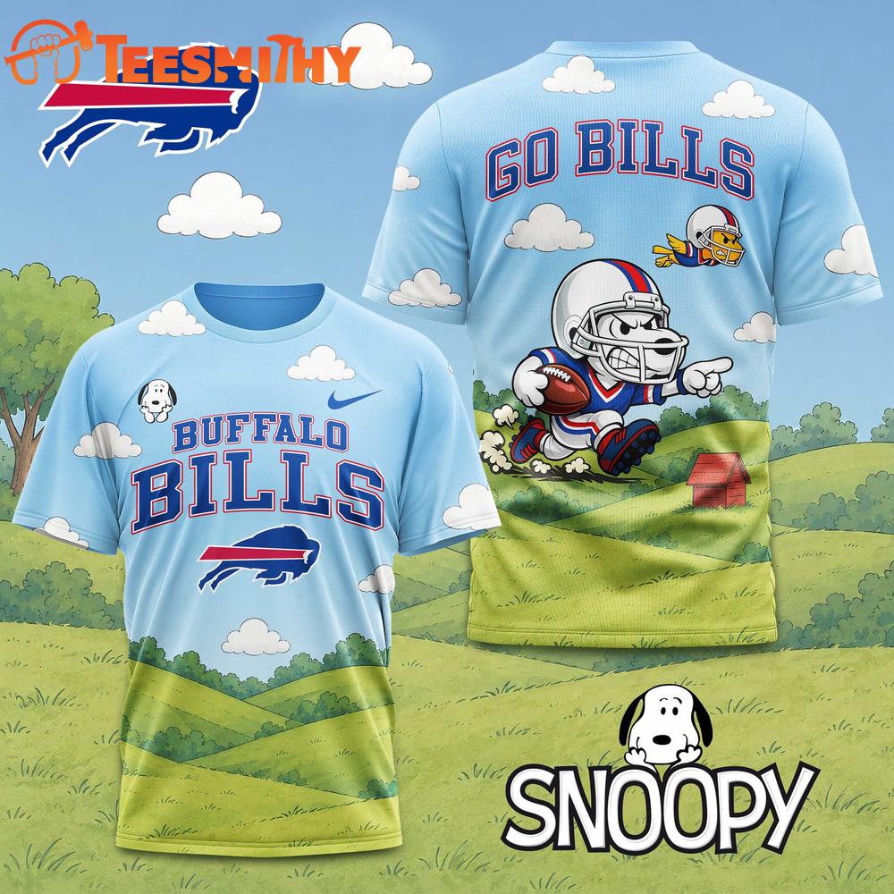 Buffalo Bills NFL Snoopy Touchdown 3D T-Shirt