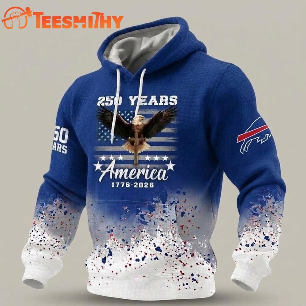 Buffalo Bills US 250th Anniversary Waffle Texture Strike Hoodie Shirt