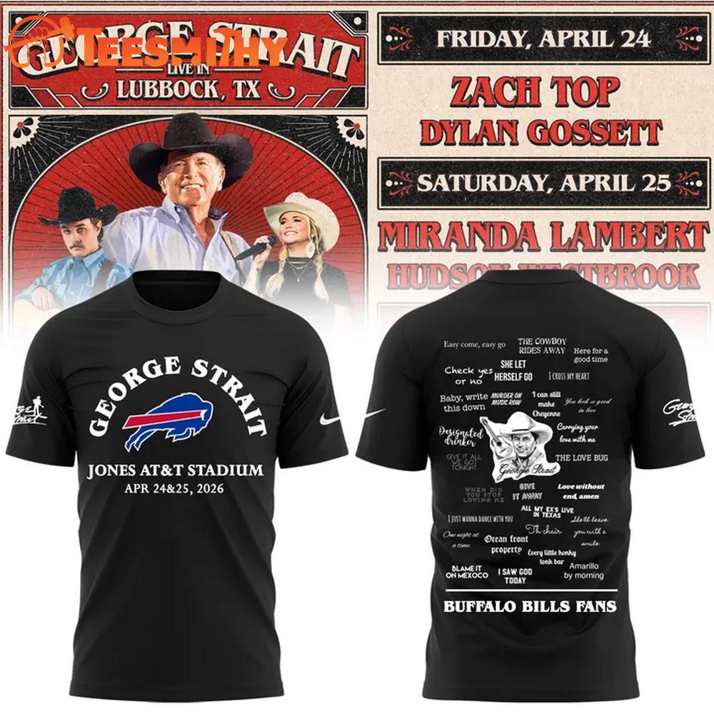 Buffalo Bills x George Strait Tour 2026 Black T Shirt