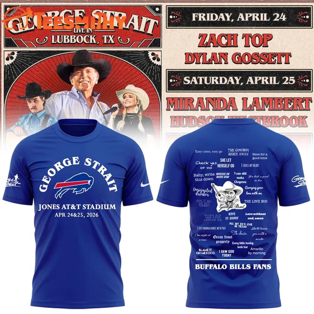Buffalo Bills x George Strait Tour 2026 Blue T Shirt