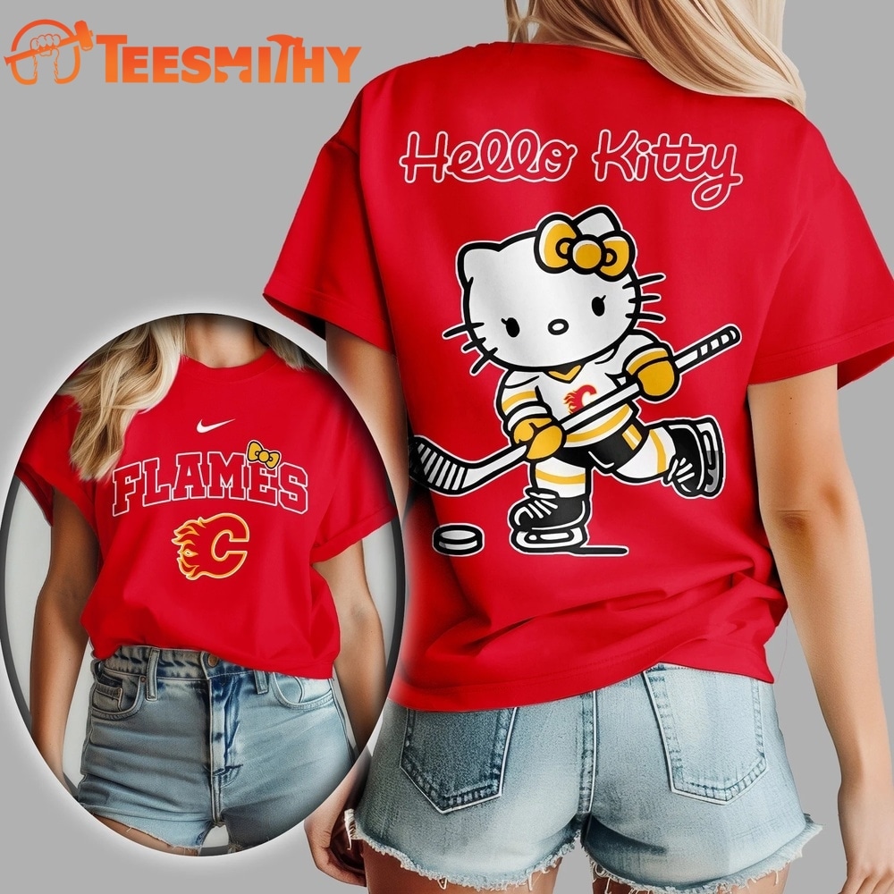 Calgary Flames NHL x Hello Kitty Unisex 3D Shirt