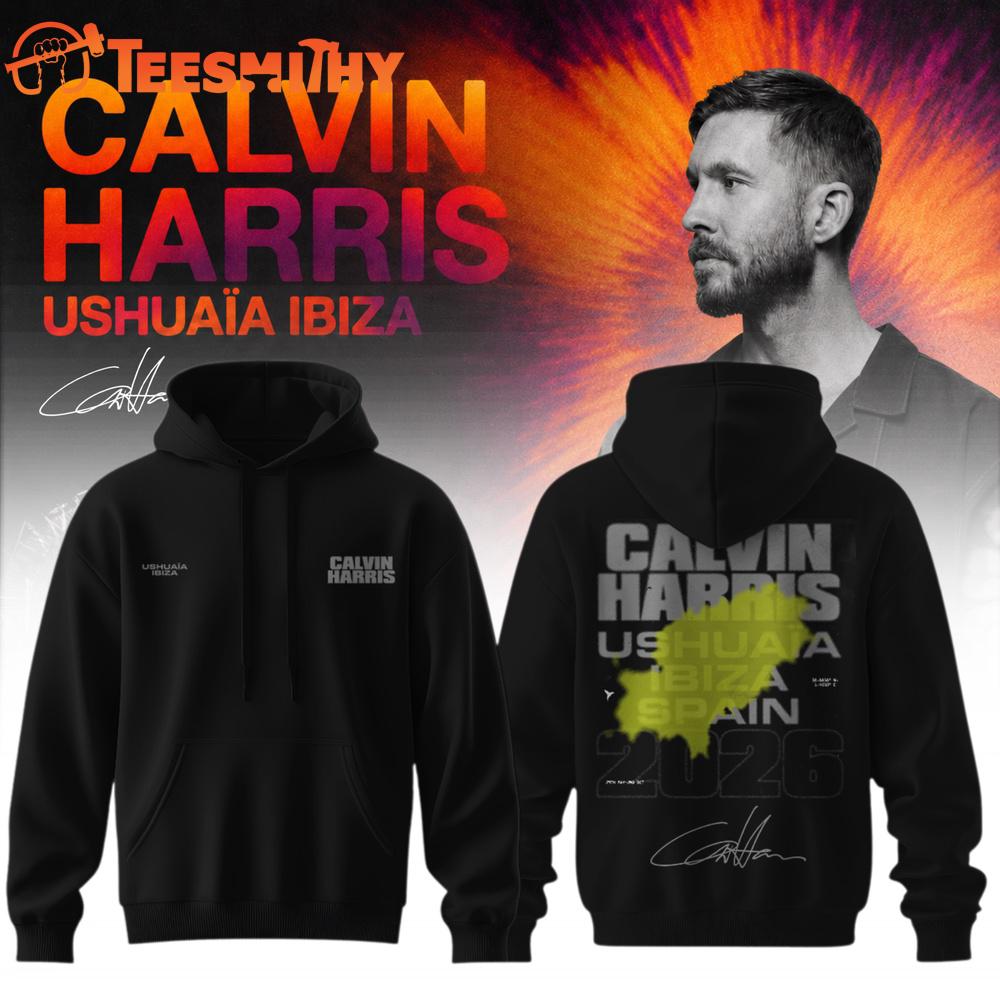 Calvin Harris Ushuaia Ibiza 2026 Signature Limited Edition Black Hoodie