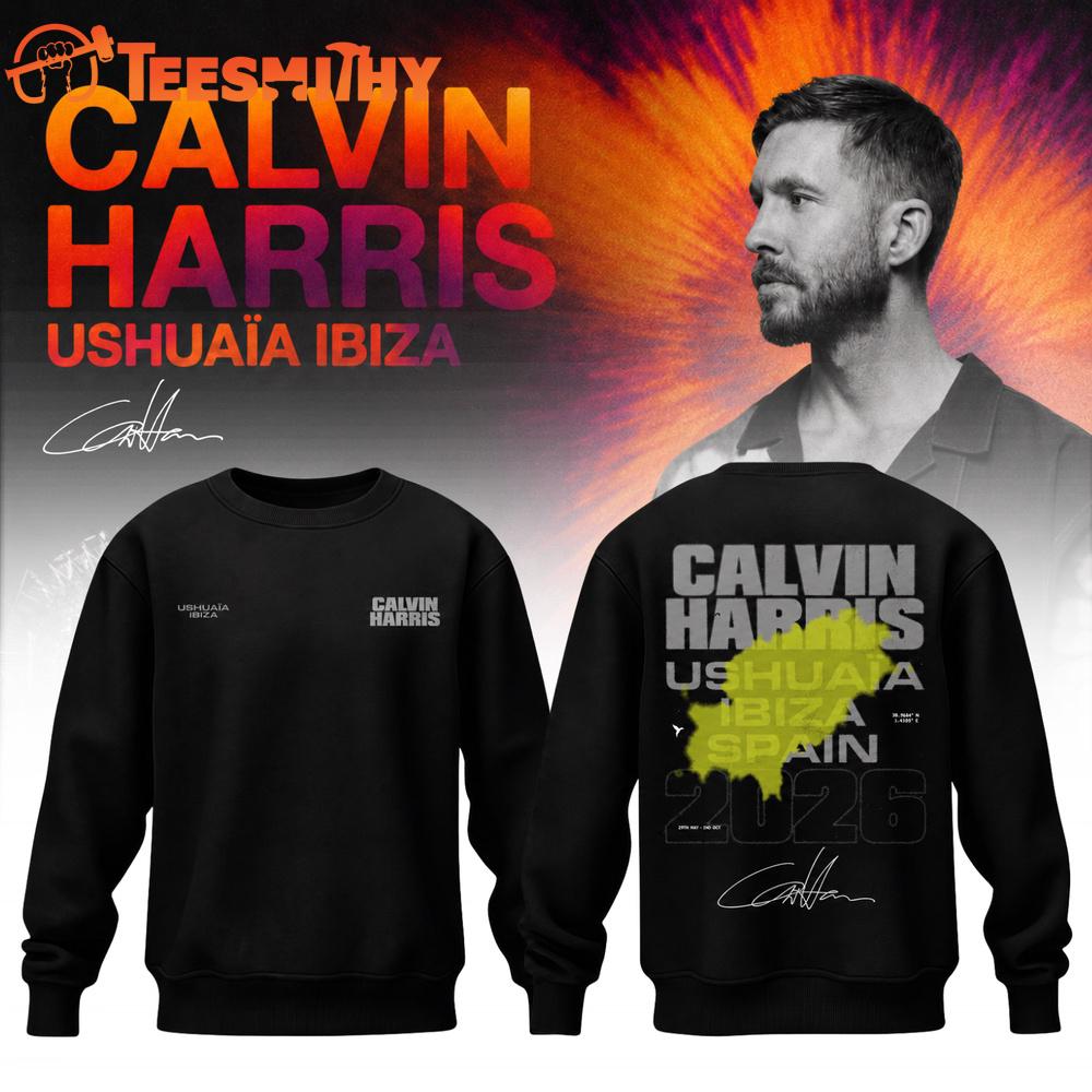 Calvin Harris Ushuaia Ibiza 2026 Signature Limited Edition Black Sweatshirt