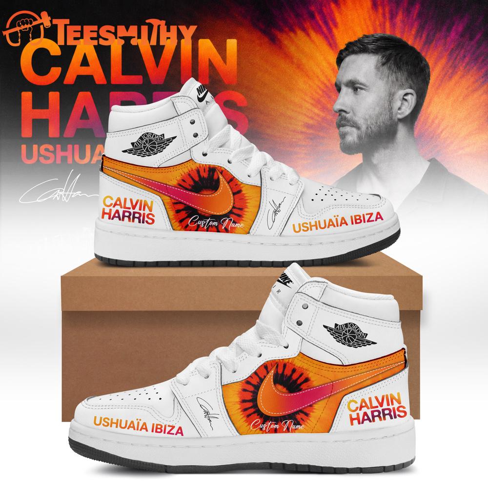 Calvin Harris Ushuaia Ibiza 2026 Signature White Air Jordan 1 Shoes
