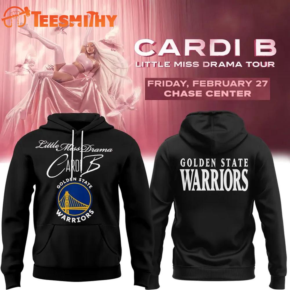 Cardi B x Golden State Warriors Little Miss Dramma Tour 2026 Black Hoodie