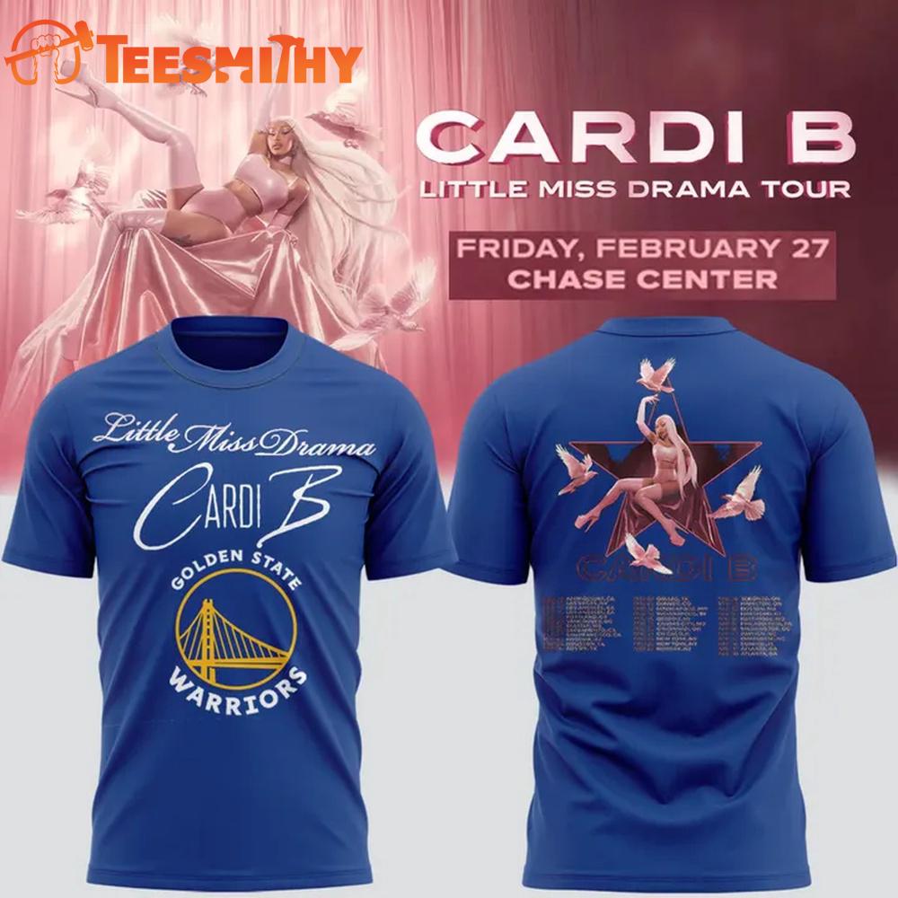 Cardi B x Golden State Warriors Little Miss Dramma Tour All Over Print Shirt