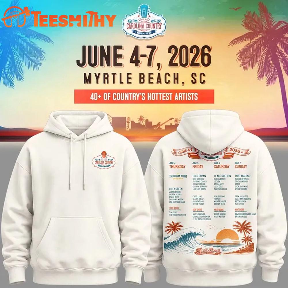 Carolina Country Music Fest 2026 Limited Edition White Hoodie