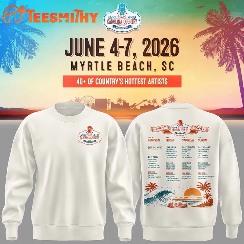 Carolina Country Music Fest 2026 Limited Edition White Sweawtshirt