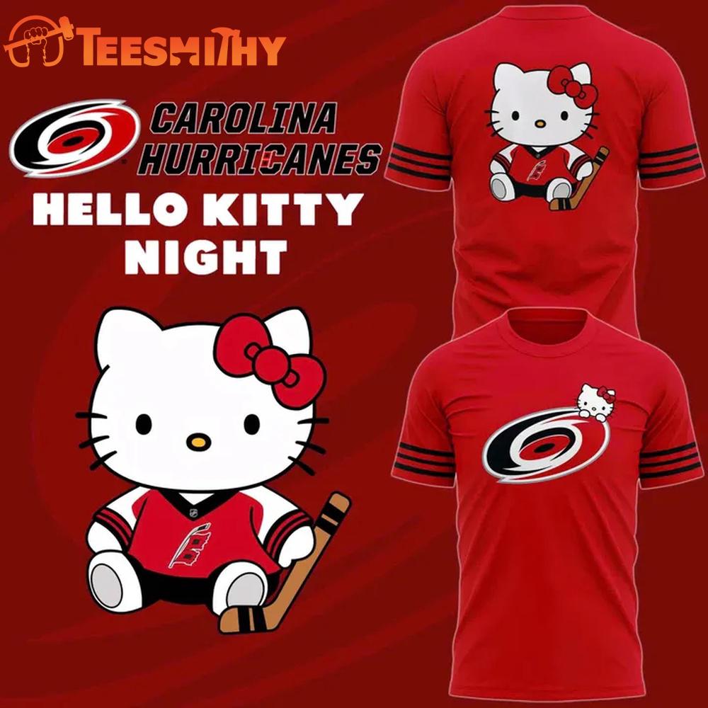 Carolina Hurricanes Hello Kitty Night 2025 Limited Edition T Shirt