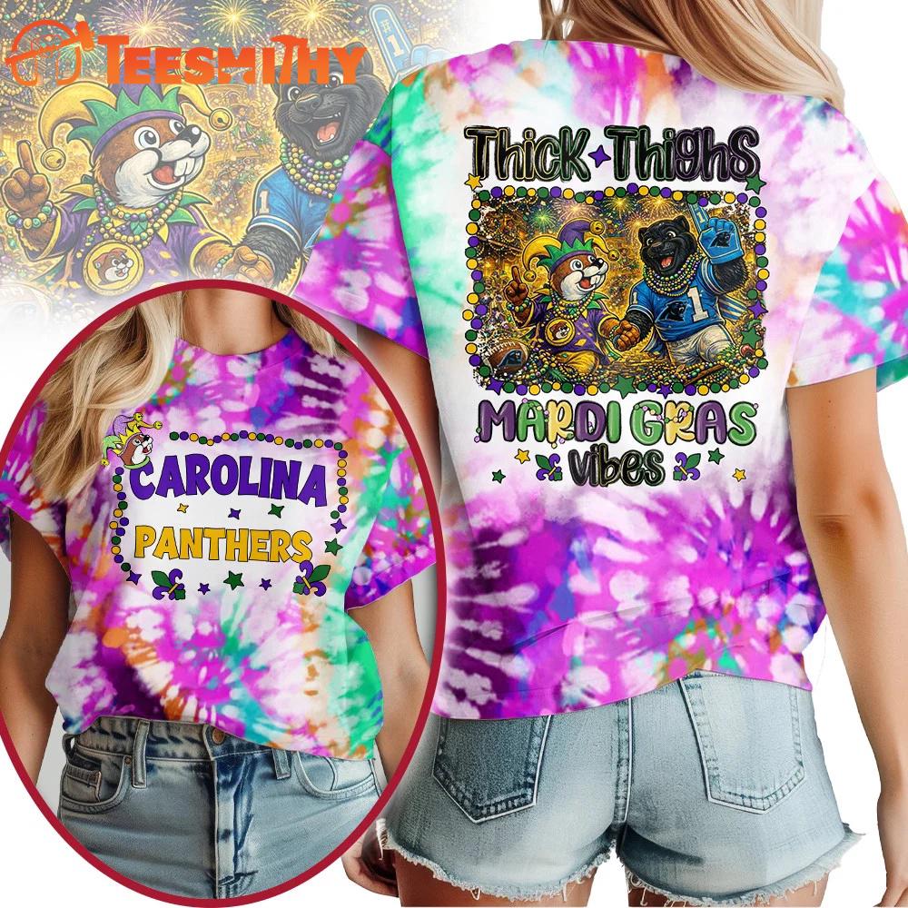 Carolina Panthers 2026 NFL Buc-ee's Mardi Gras Unisex 3D Shirt