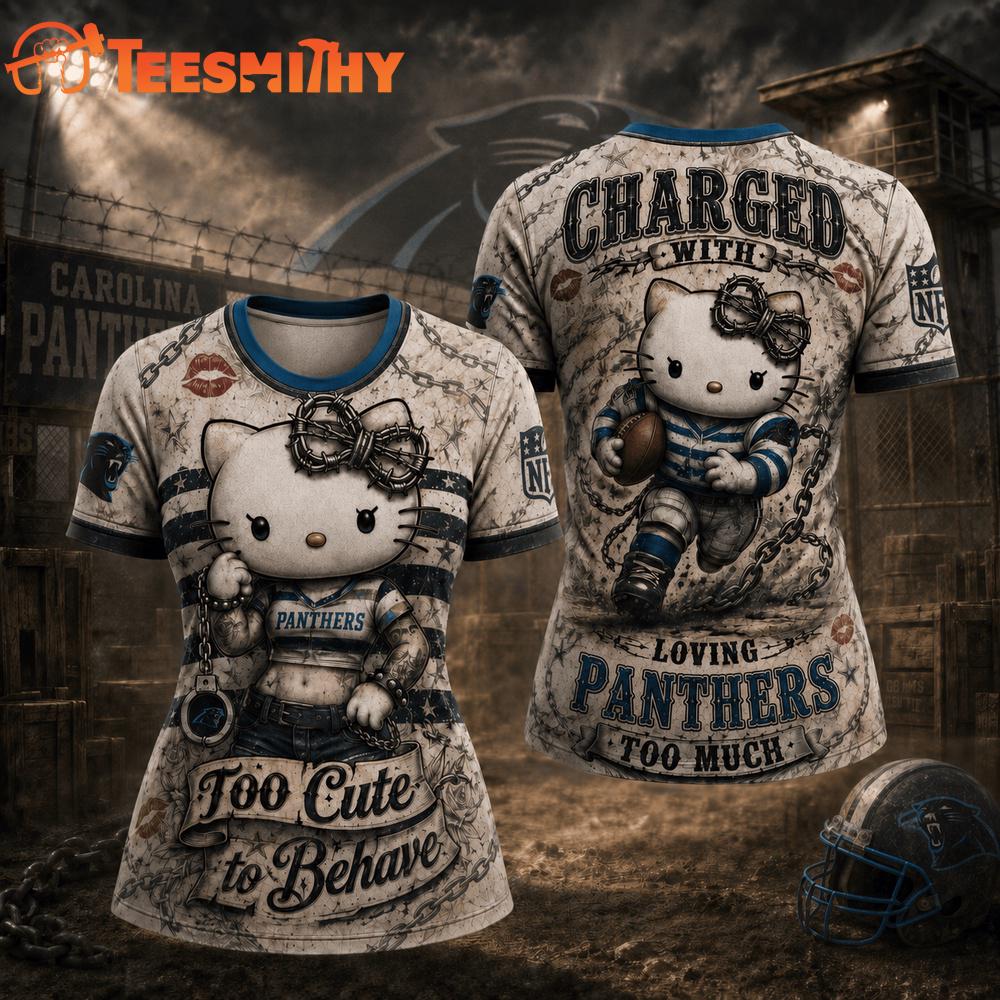 Carolina Panthers NFL Hello Kitty Rebellion Unisex 3D Shirt