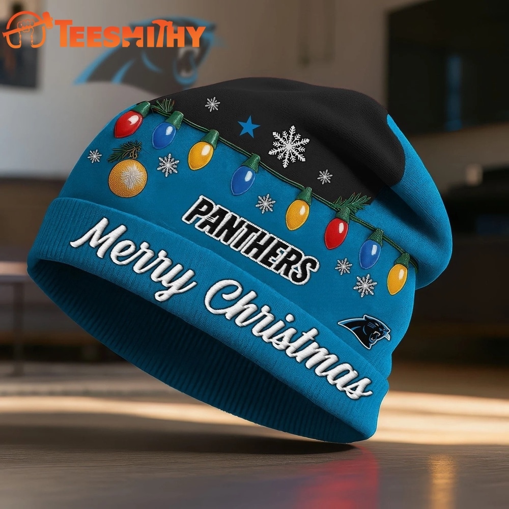 Carolina Panthers NFL Merry Christmas Beanie Hat