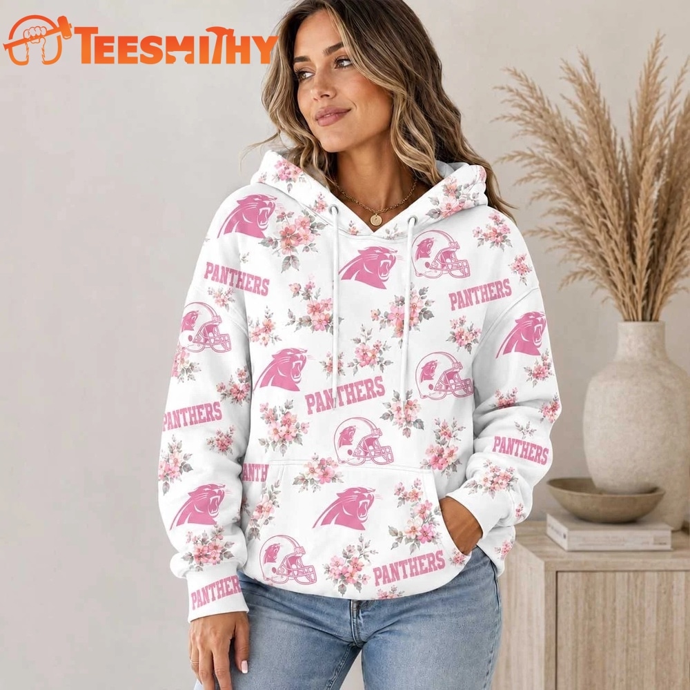 Carolina Panthers NFL Pink Floral Team Pride Hoodie Shirt