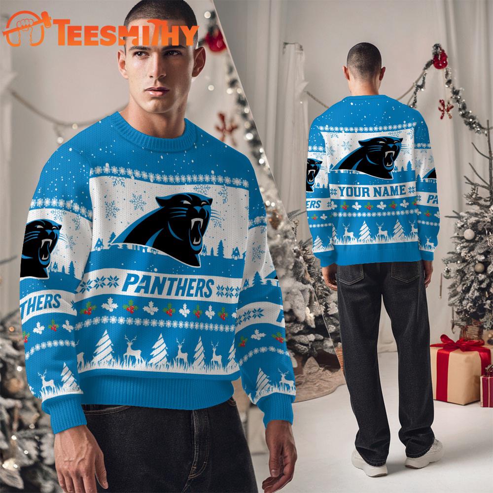 Carolina Panthers NFL Snow Ugly Christmas Sweater