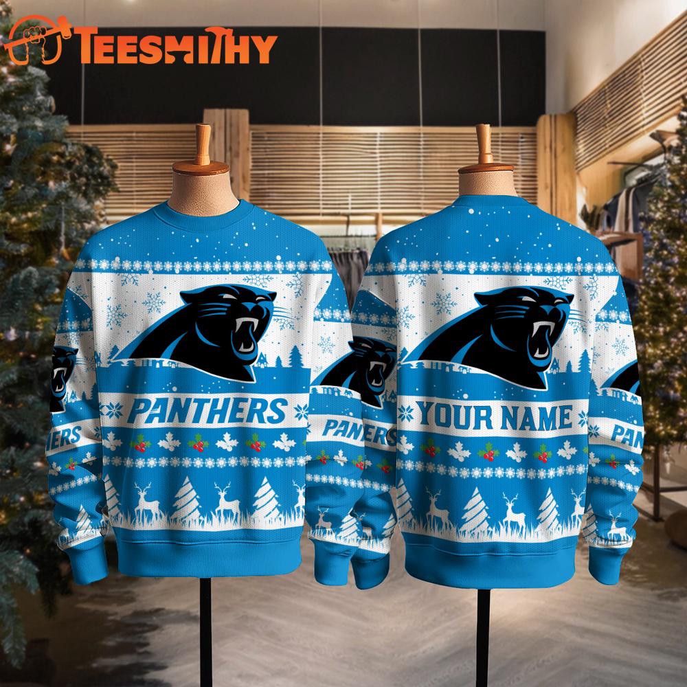 Carolina Panthers NFL Snow Ugly Christmas Sweater
