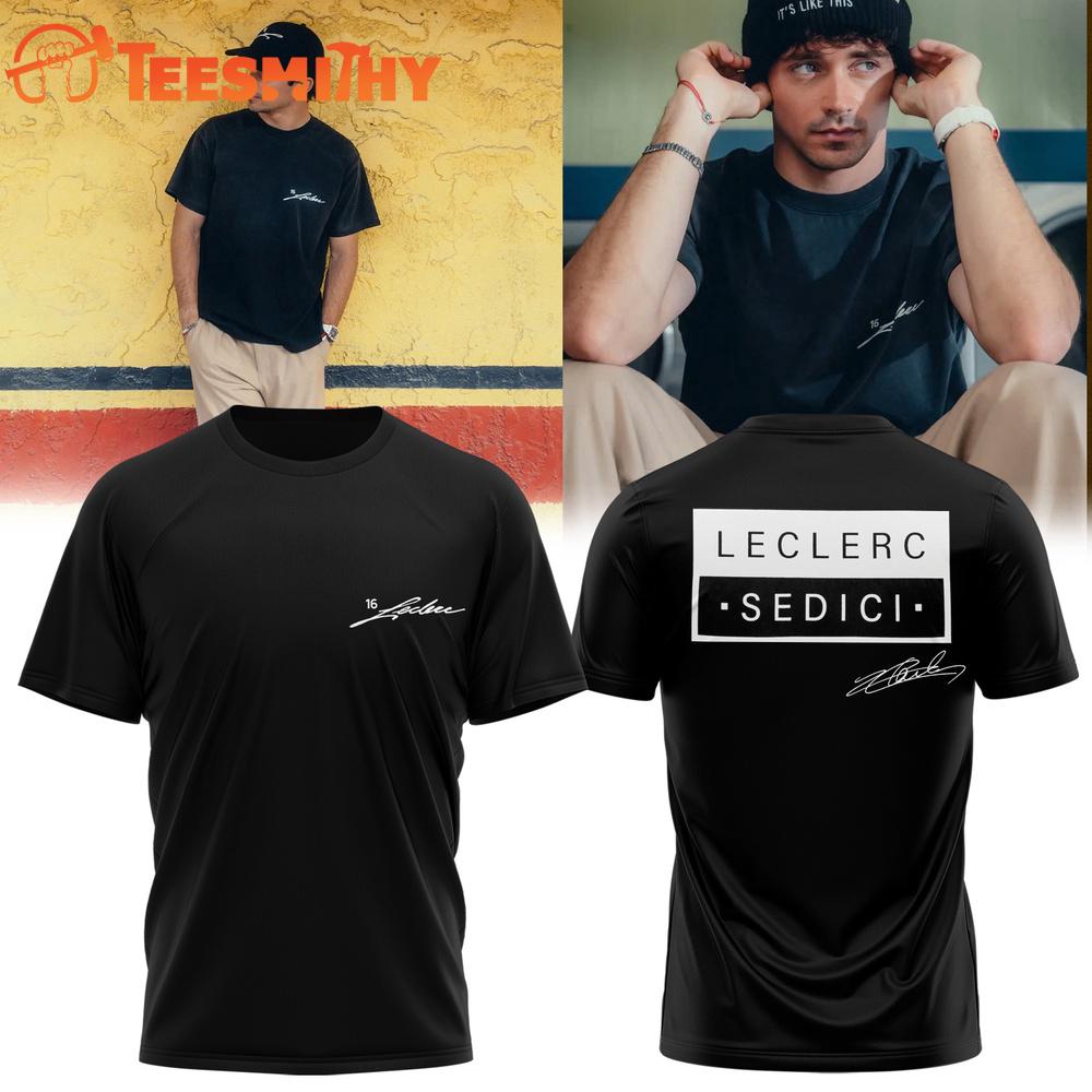 Charles Leclerc 2025 Signature Black T Shirt