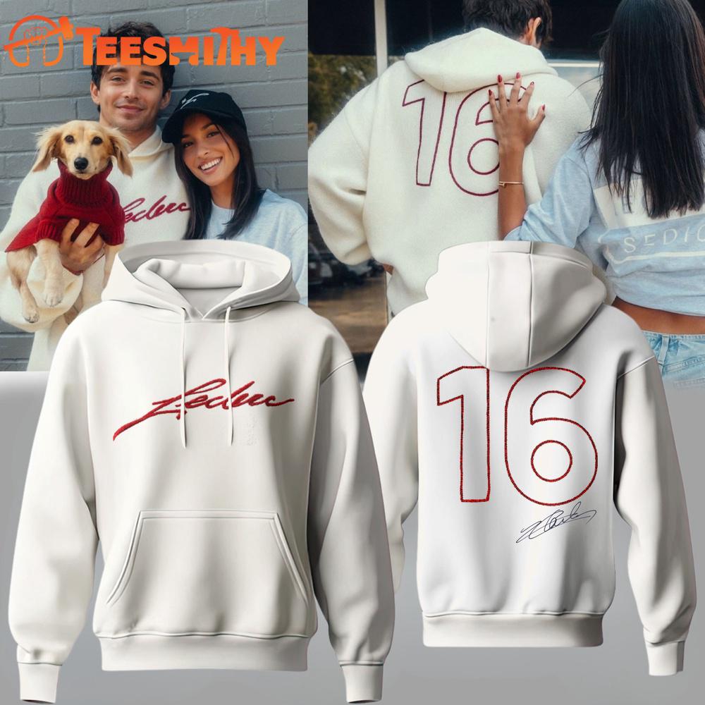 Charles Leclerc 2025 Signature Limited White Hoodie