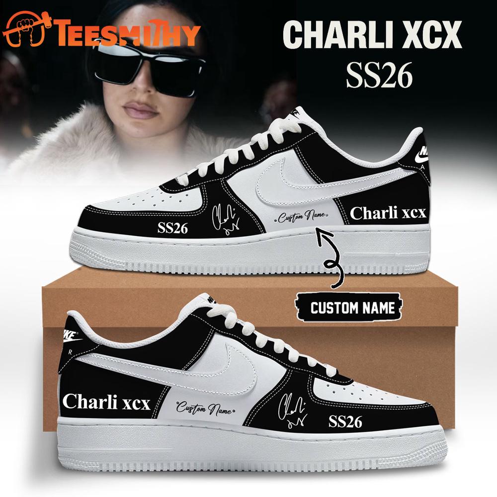 Charli XCX SS26 Tour 2026 Black Air Force 1 Shoes