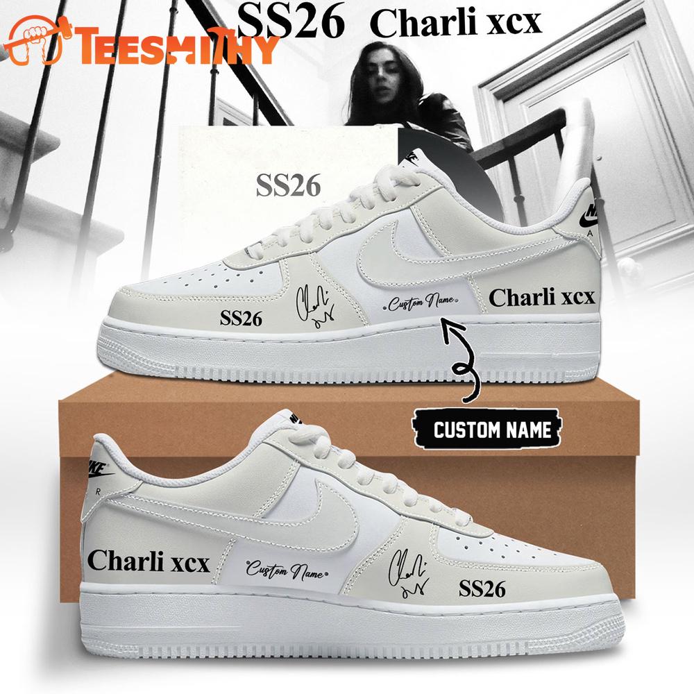 Charli XCX SS26 Tour 2026 White Air Force 1 Shoes