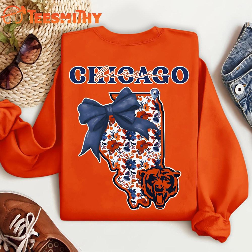 Chicago Bears 2025 NFL Cozy State Bow Sweatshirt Chicago Bears 2025 NFL Cozy State Bow Sweatshirt