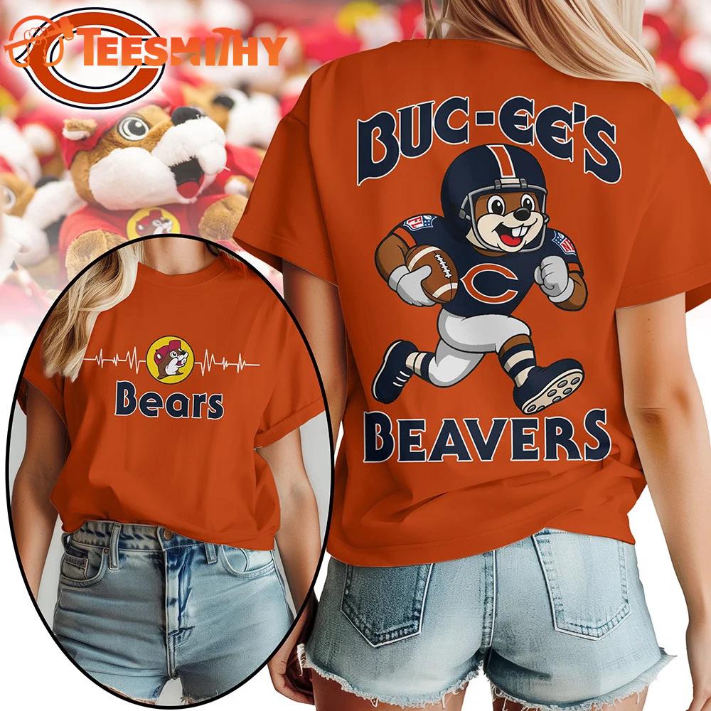 Chicago Bears 2026 NFL Buc-ee’s Beavers All Over Print T Shirt