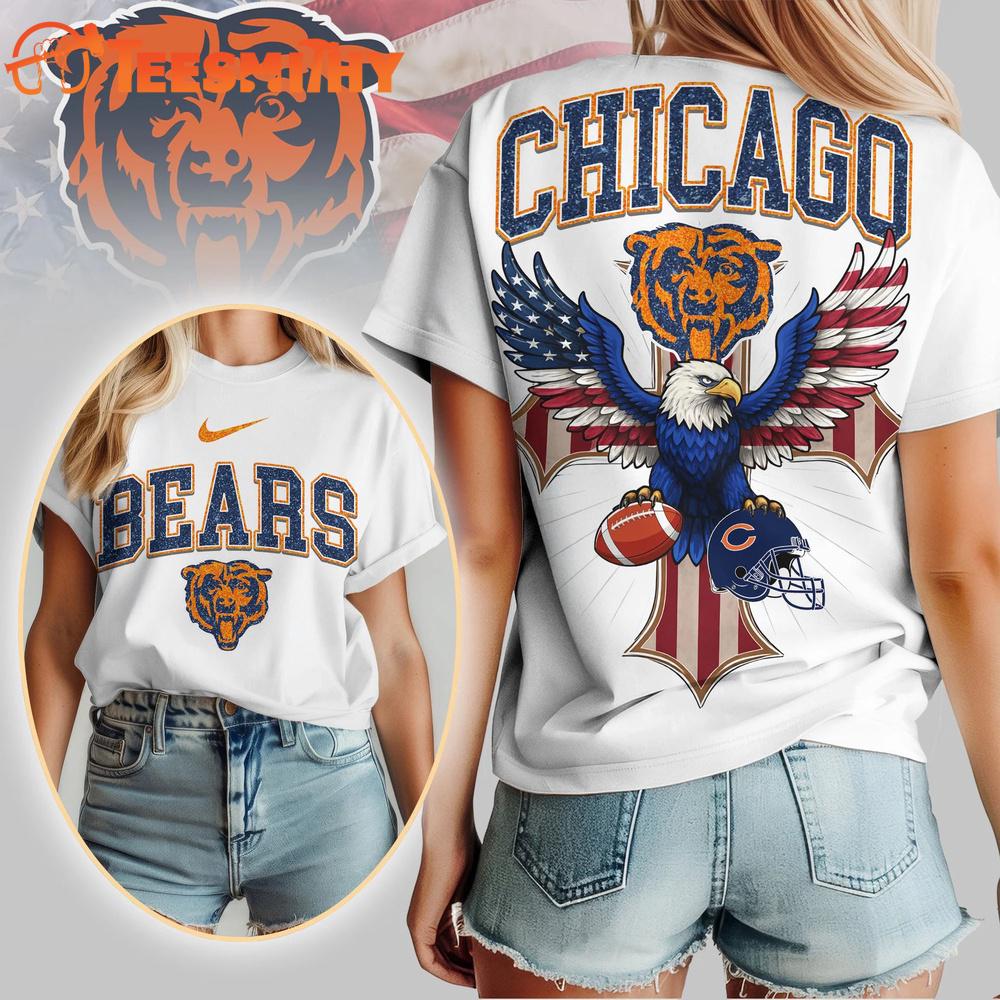 Chicago Bears 2026 NFL Freedom Eagle All Over Print Shirt