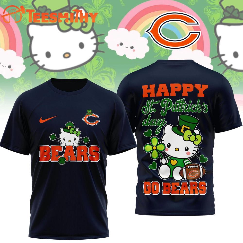 Chicago Bears 2026 NFL Hello Kitty St. Pattrick's Day Special New 3D Shirt