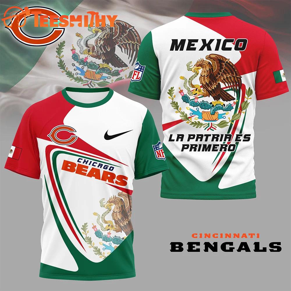 Chicago Bears 2026 NFL Mexico La Patria Es Primero Special New 3D Shirt