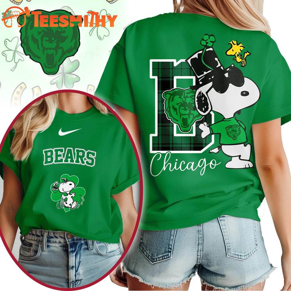 Chicago Bears 2026 NFL Snoopy St. Patricks Day Unisex 3D Shirt