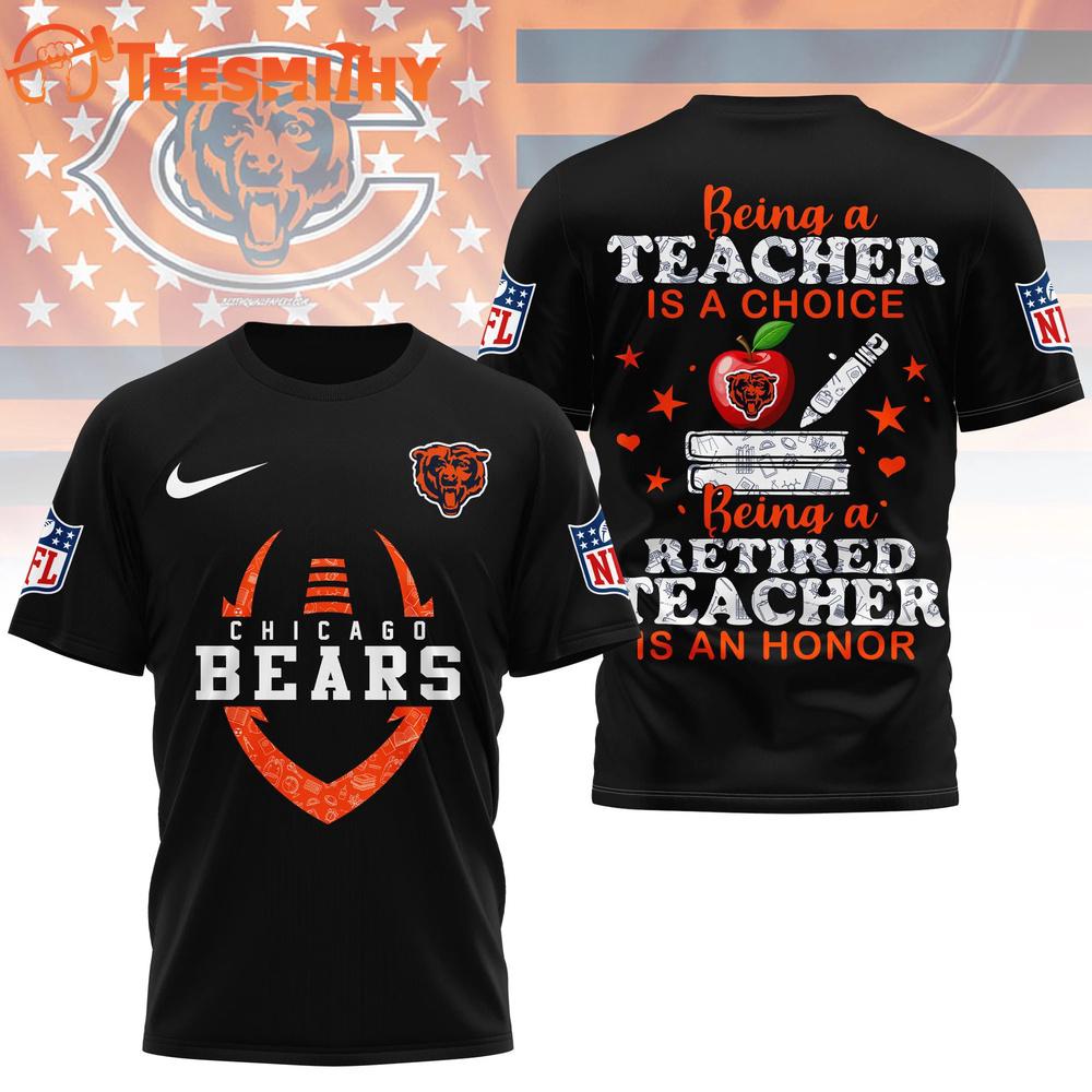 Chicago Bears 2026 NFL Teacher Honor 3D T Shirt