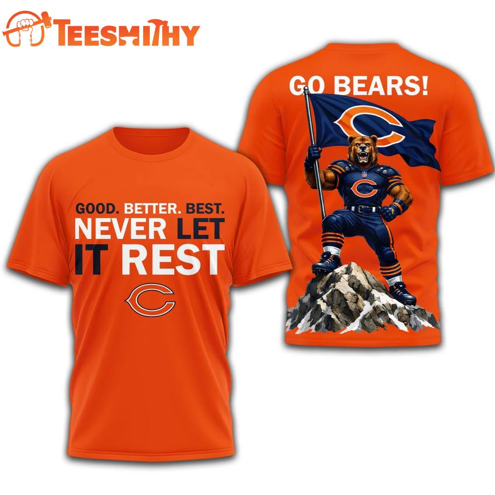 Chicago Bears Navy Good Better Best 2026 3D Shirt