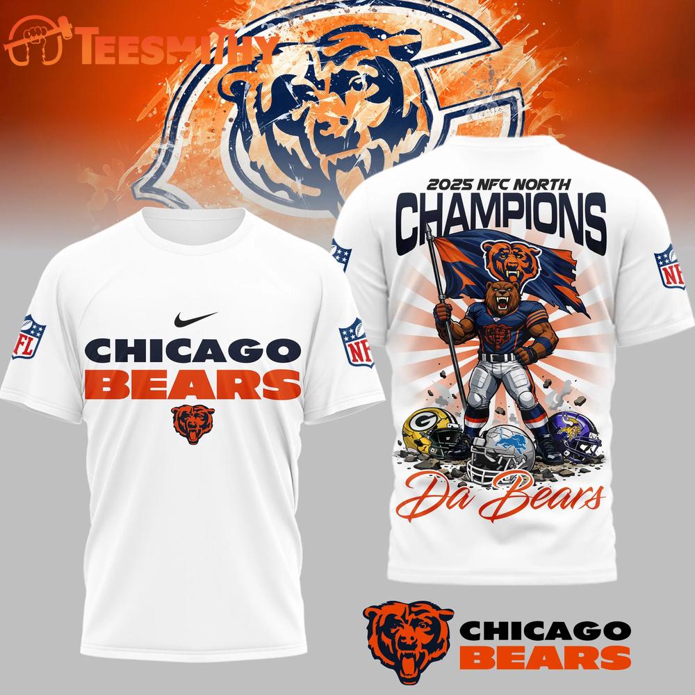 Chicago Bears NFL AFC South Champions Super Bowl White 3D Shirt