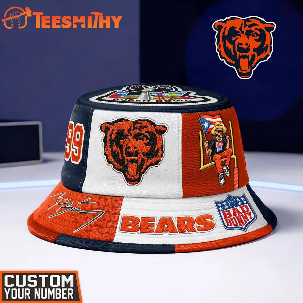 Chicago Bears NFL Bad Bunny x Super Bowl 2026 Bucket Hat